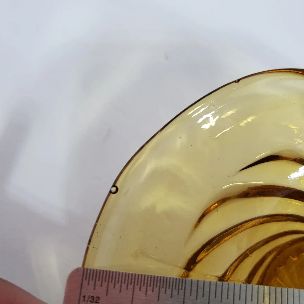 Vintage Amber Glass Swirl Basket Decor Amber Hand Blown Art Glass